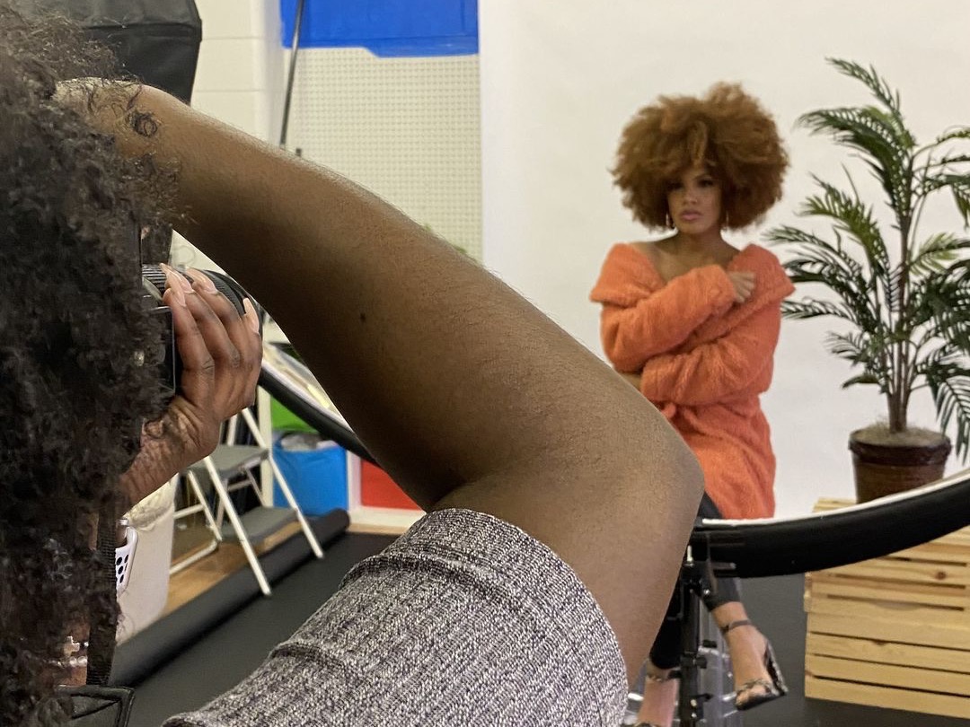 Toshia D and Amber on set for a passion project photoshoot