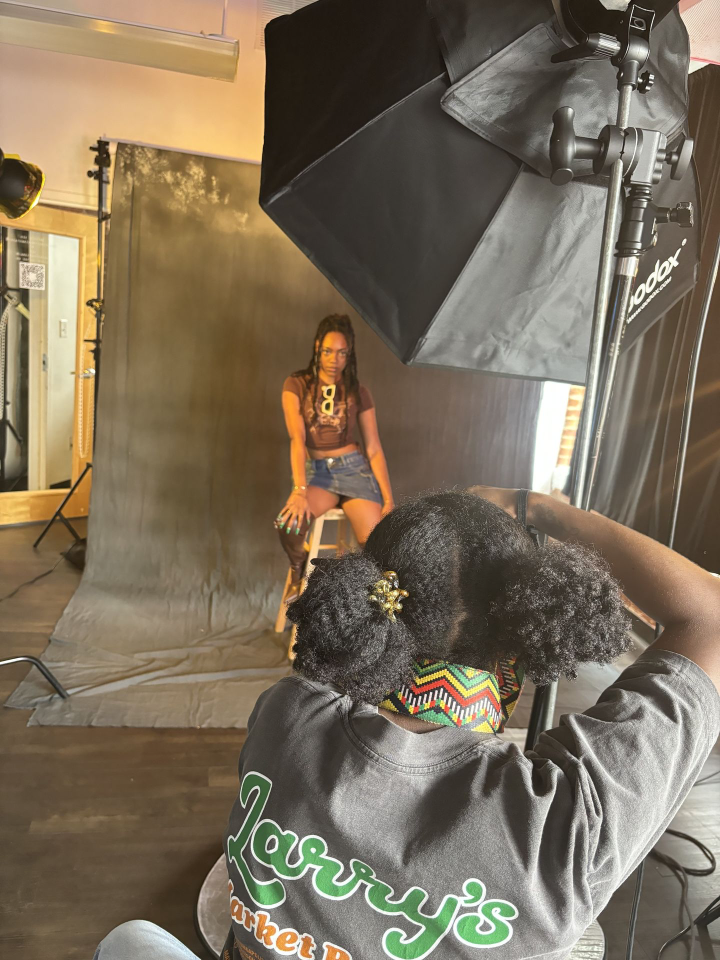behind-the-scenes photoshoot at Cam Kirk Studios