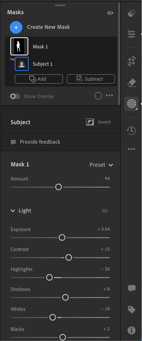 adobe lightroom masking control panel