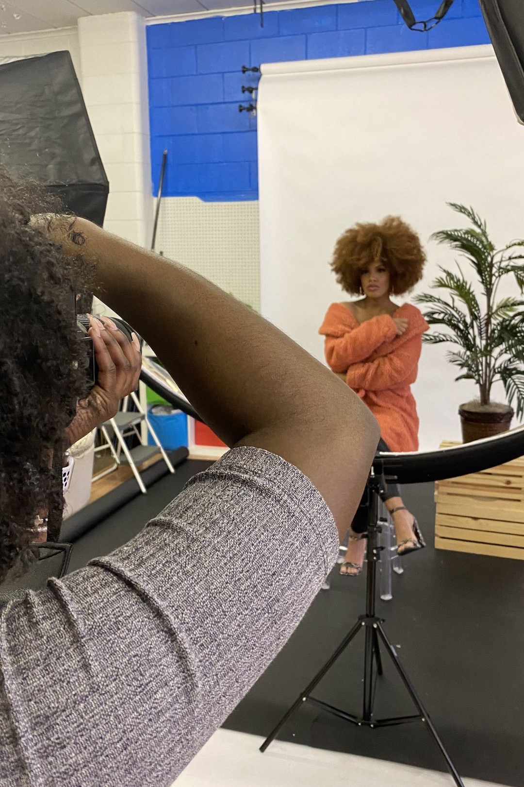 Toshia D and Amber on set for a passion project photoshoot