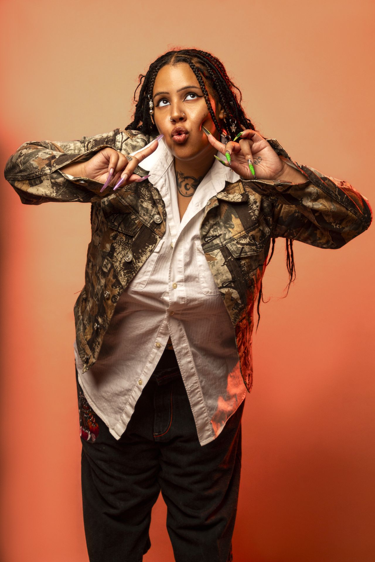 Editorial fashion photography in studio using light design